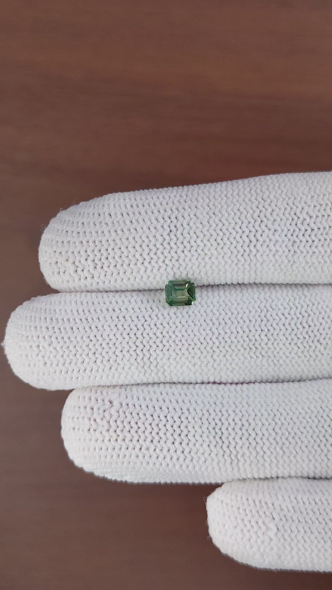 0.59 Ct. Bluish Green Sapphire from Madagascar Size Video