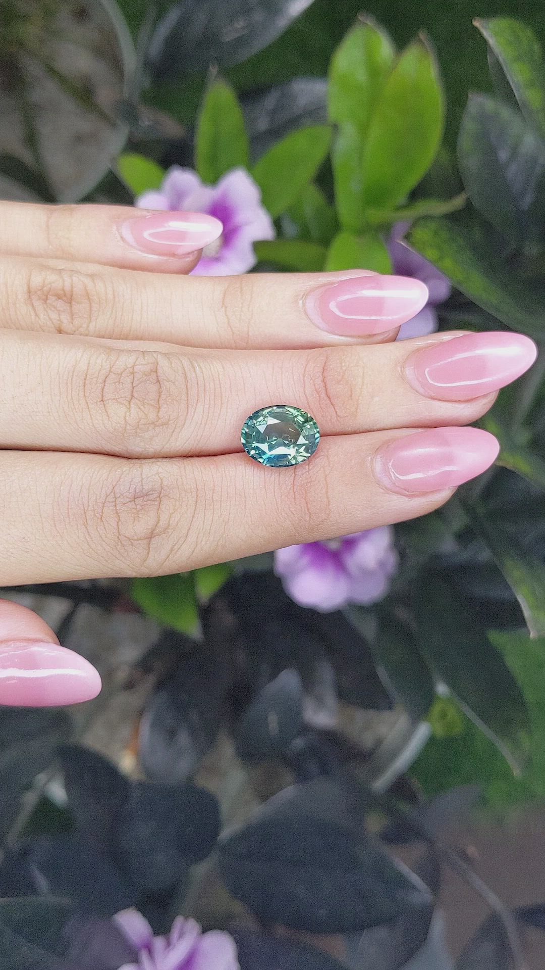 5.16 Ct. Bluish Green Sapphire from Tanzania Size Video