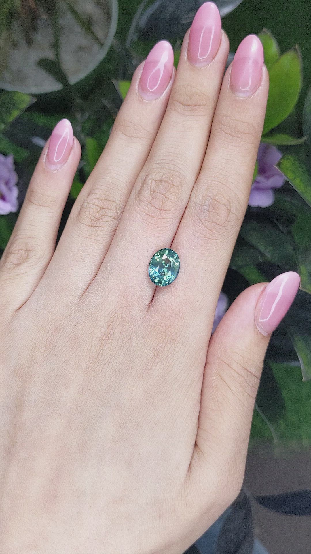 5.16 Ct. Bluish Green Sapphire from Tanzania Size Video