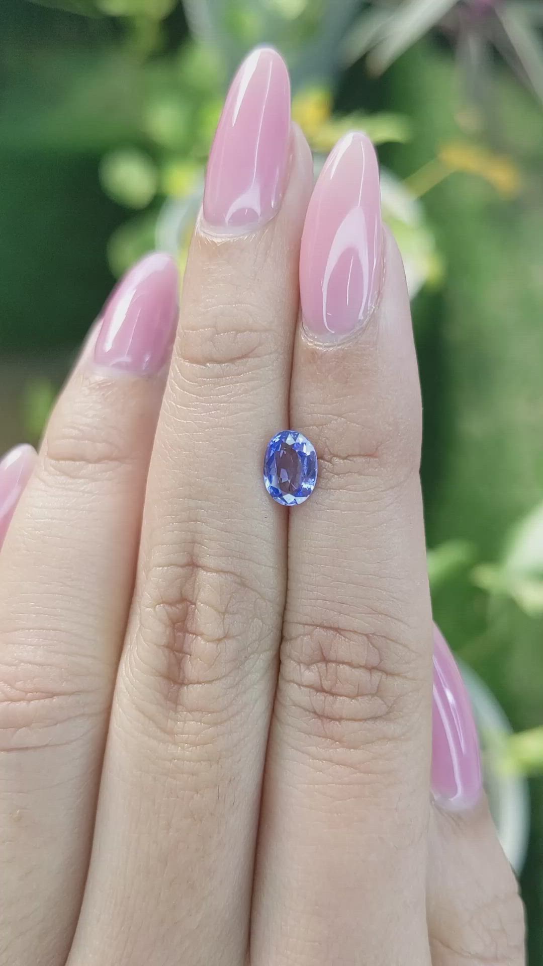1.03 Ct. Blue Sapphire from Ceylon (Sri Lanka) Size Video