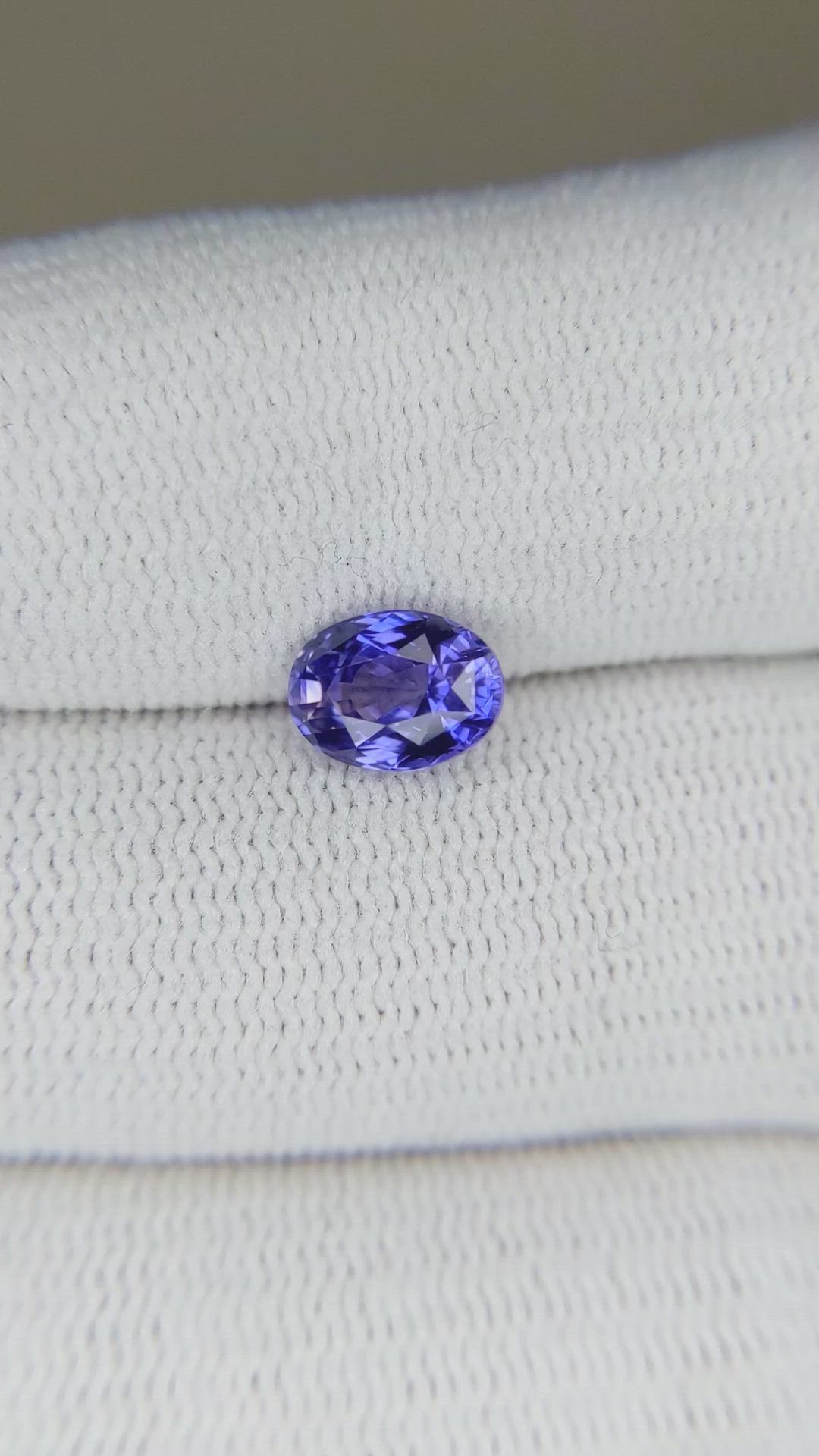 1.38 Ct. Purplish Blue Sapphire from Ceylon (Sri Lanka) Size Video