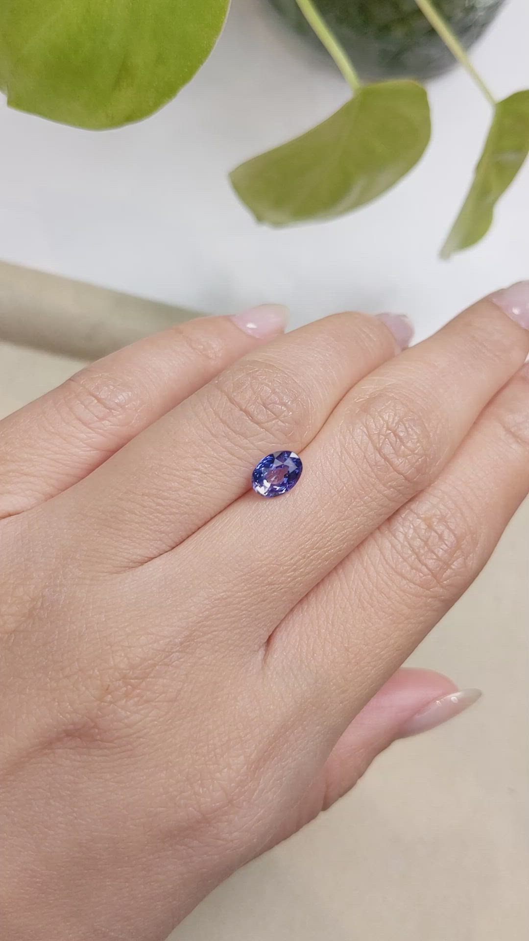 1.38 Ct. Purplish Blue Sapphire from Ceylon (Sri Lanka) Size Video