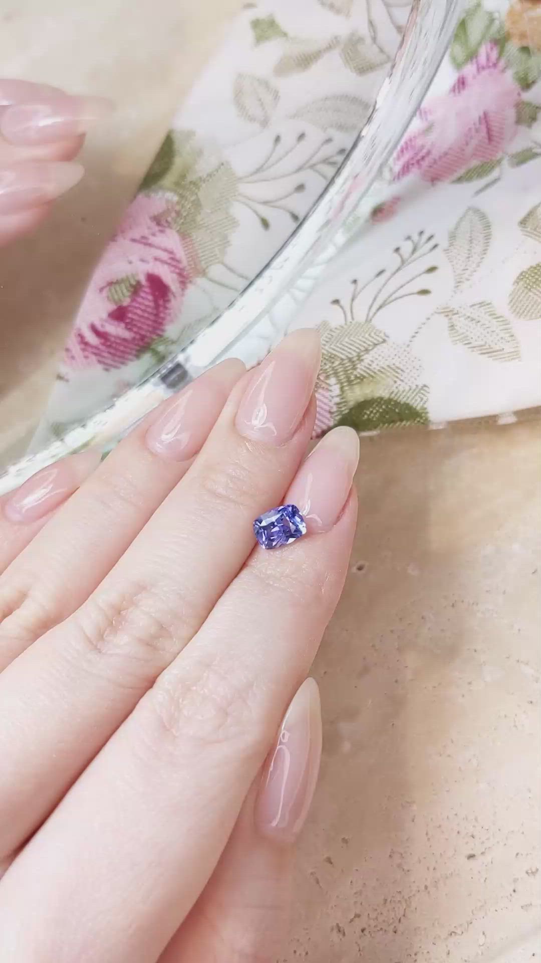 1.55 Ct. Purplish Blue Sapphire from Ceylon (Sri Lanka) Size Video