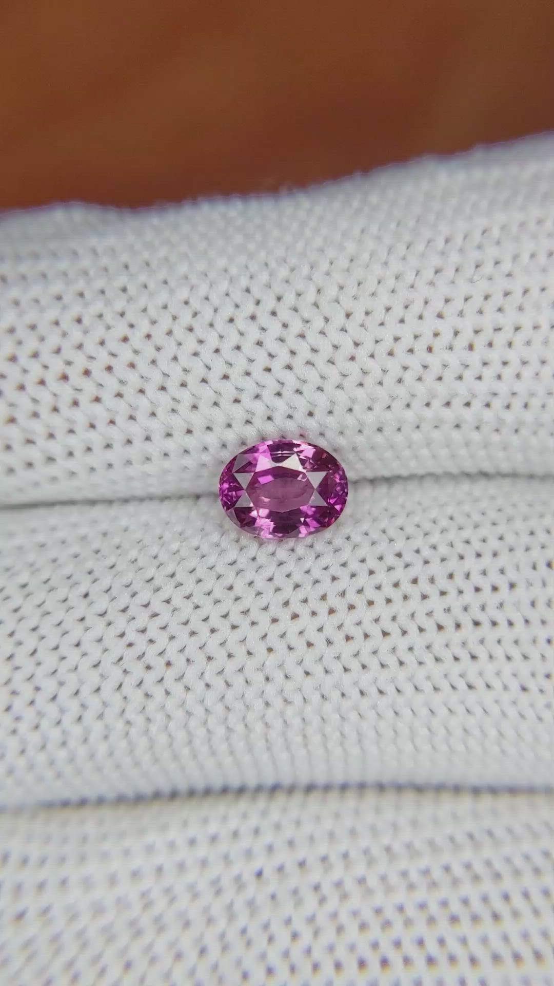 1.09 Ct. Purplish Pink Sapphire from Ceylon (Sri Lanka) Size Video