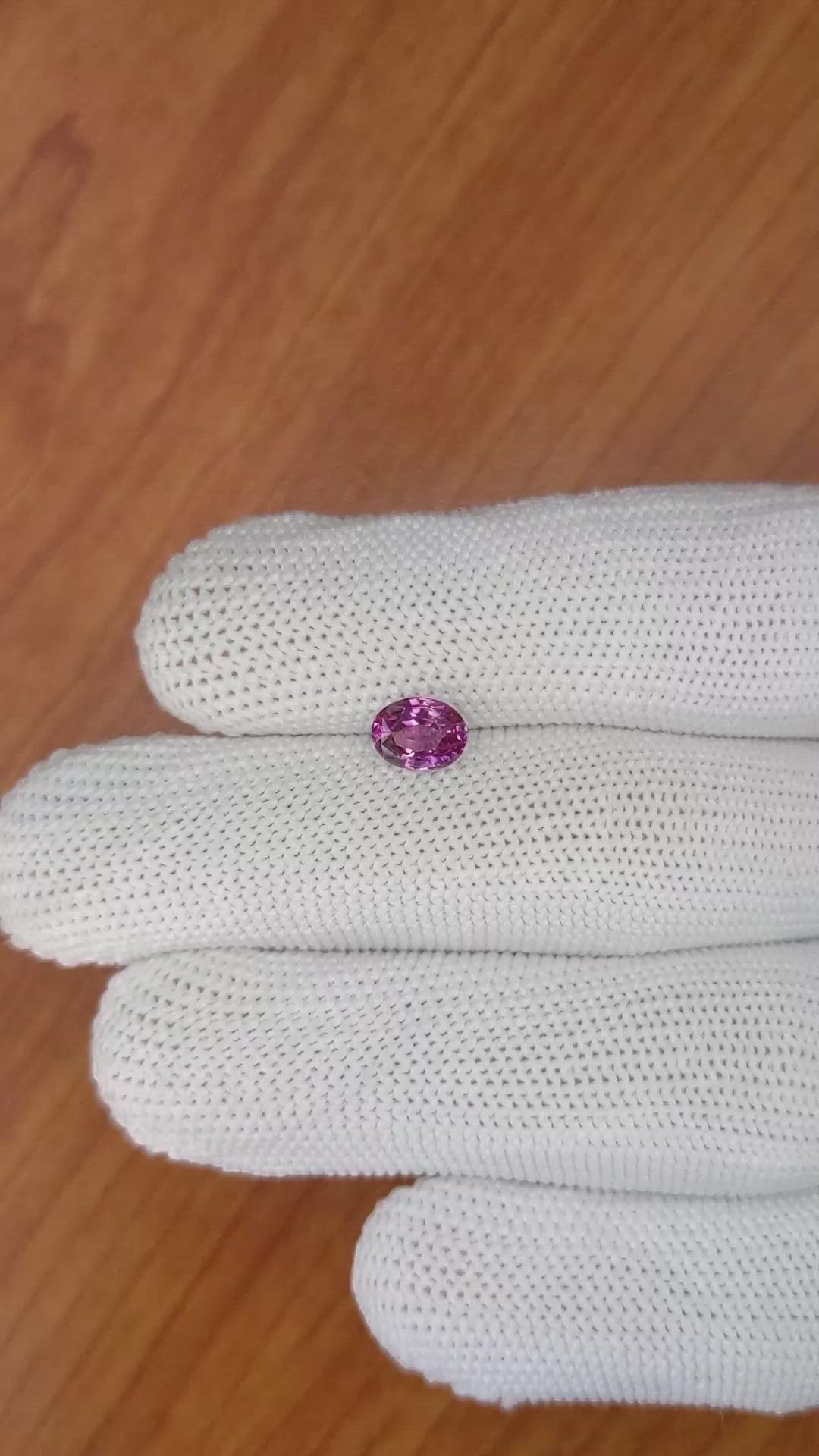 1.09 Ct. Purplish Pink Sapphire from Ceylon (Sri Lanka) Size Video