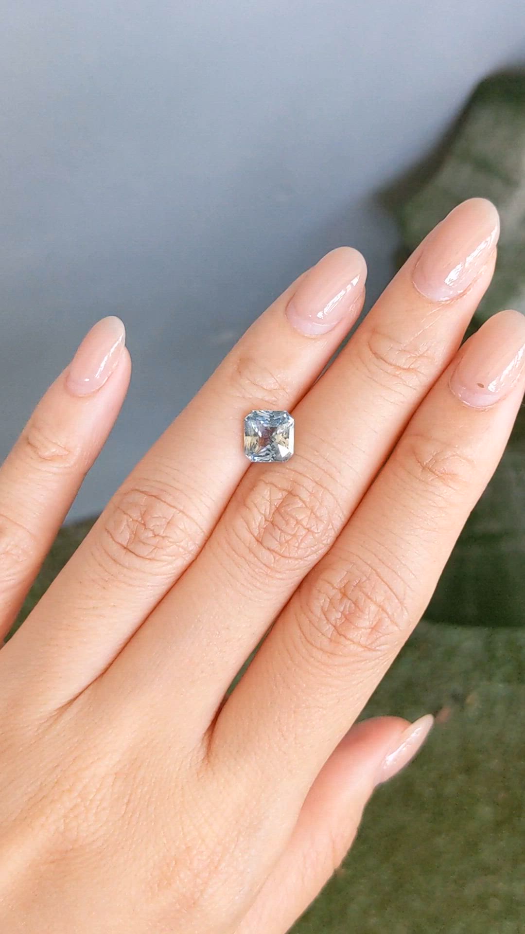 2.75 Ct. Greenish Blue Sapphire from Ceylon (Sri Lanka) Size Video