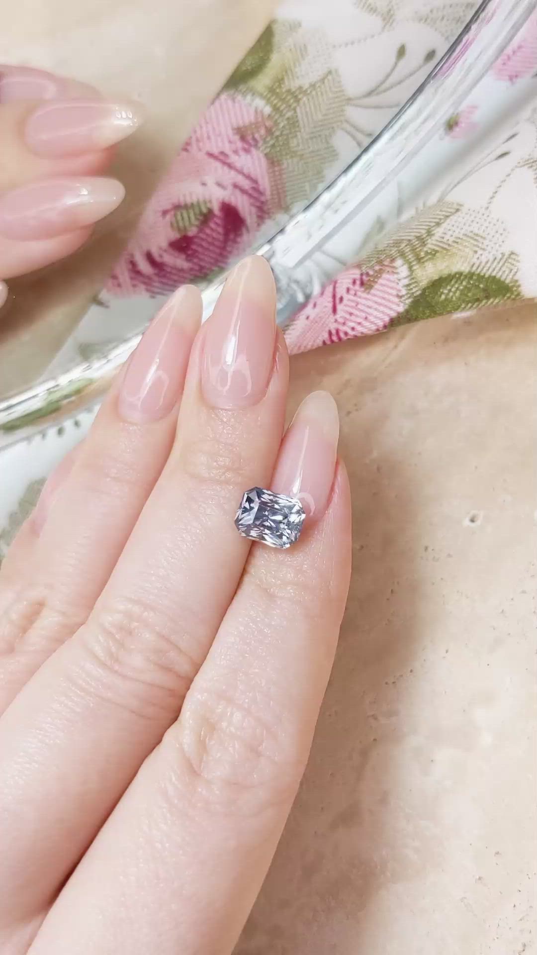 4.27 Ct. Greenish Blue Sapphire from Ceylon (Sri Lanka) Size Video