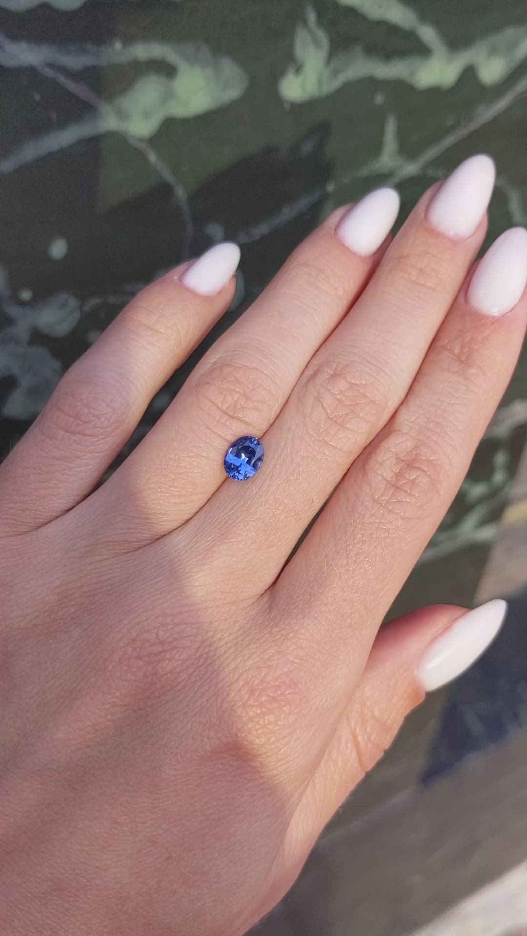 1.11 Ct. Blue Sapphire from Ceylon (Sri Lanka) Size Video