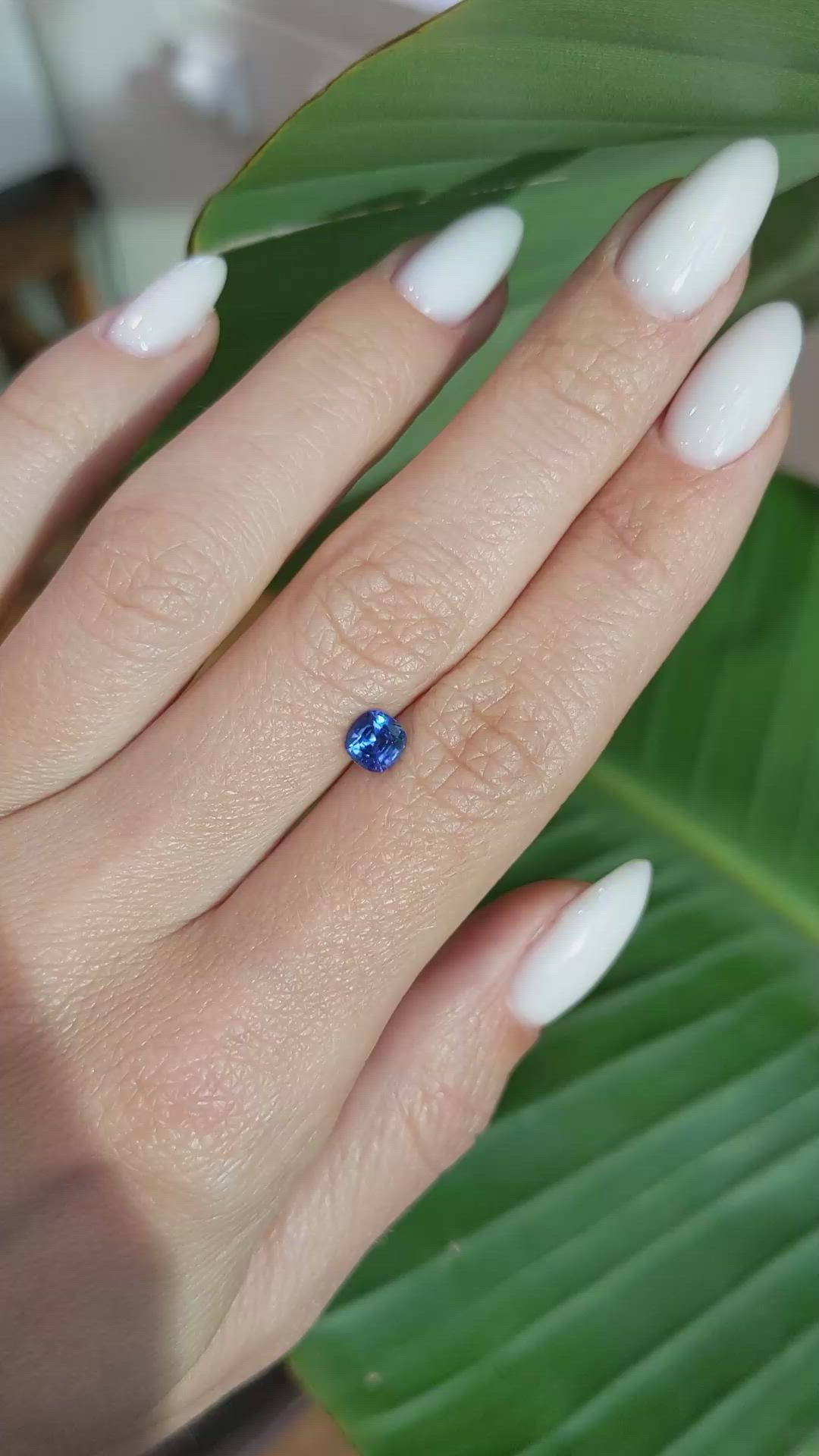 0.71 Ct. Blue Sapphire from Ceylon (Sri Lanka) Size Video