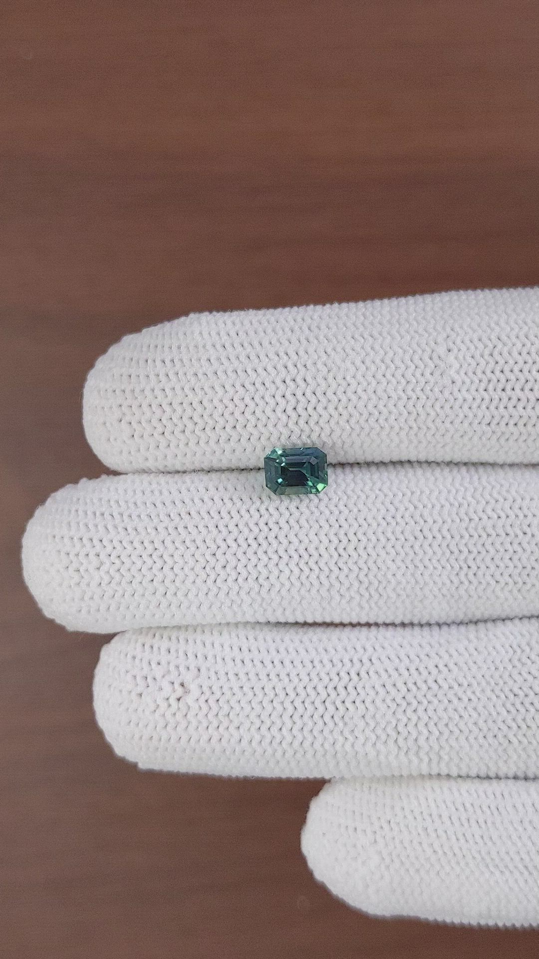 1.42 Ct. Bluish Green Sapphire from Madagascar Size Video