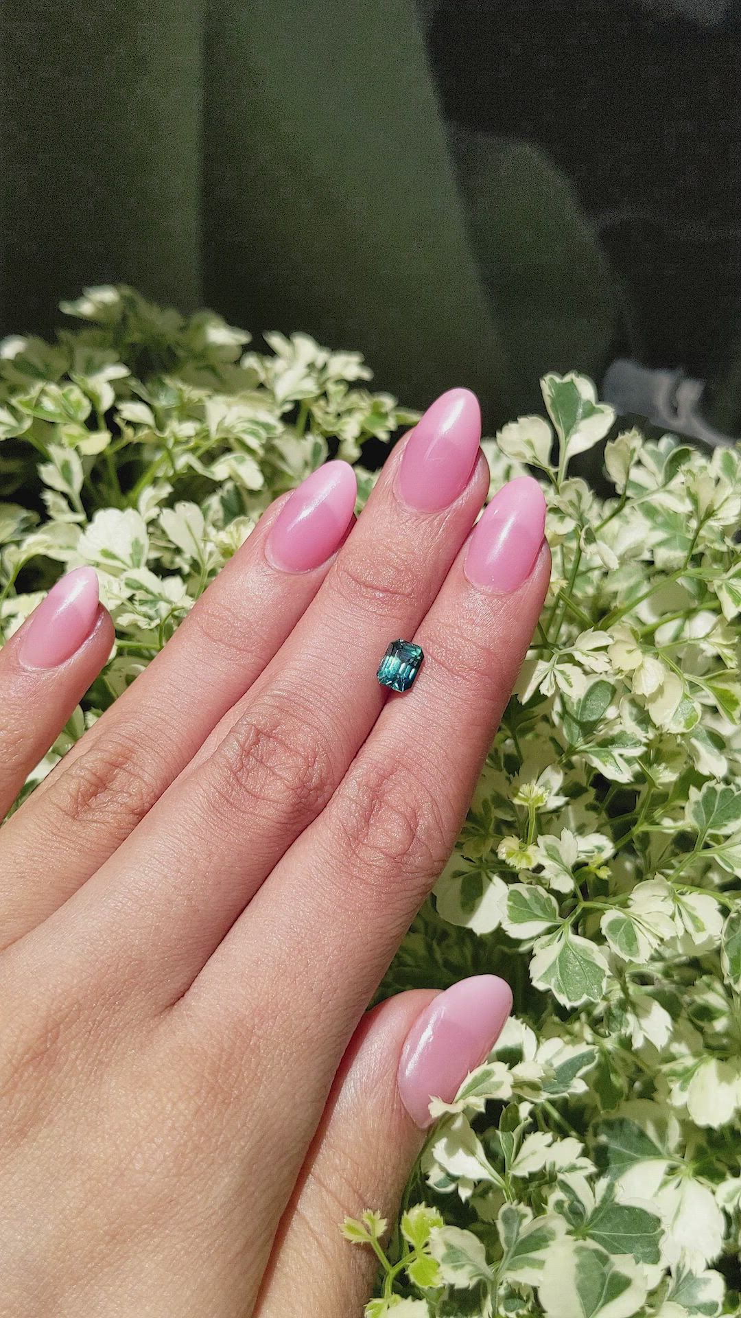 1.42 Ct. Bluish Green Sapphire from Madagascar Size Video