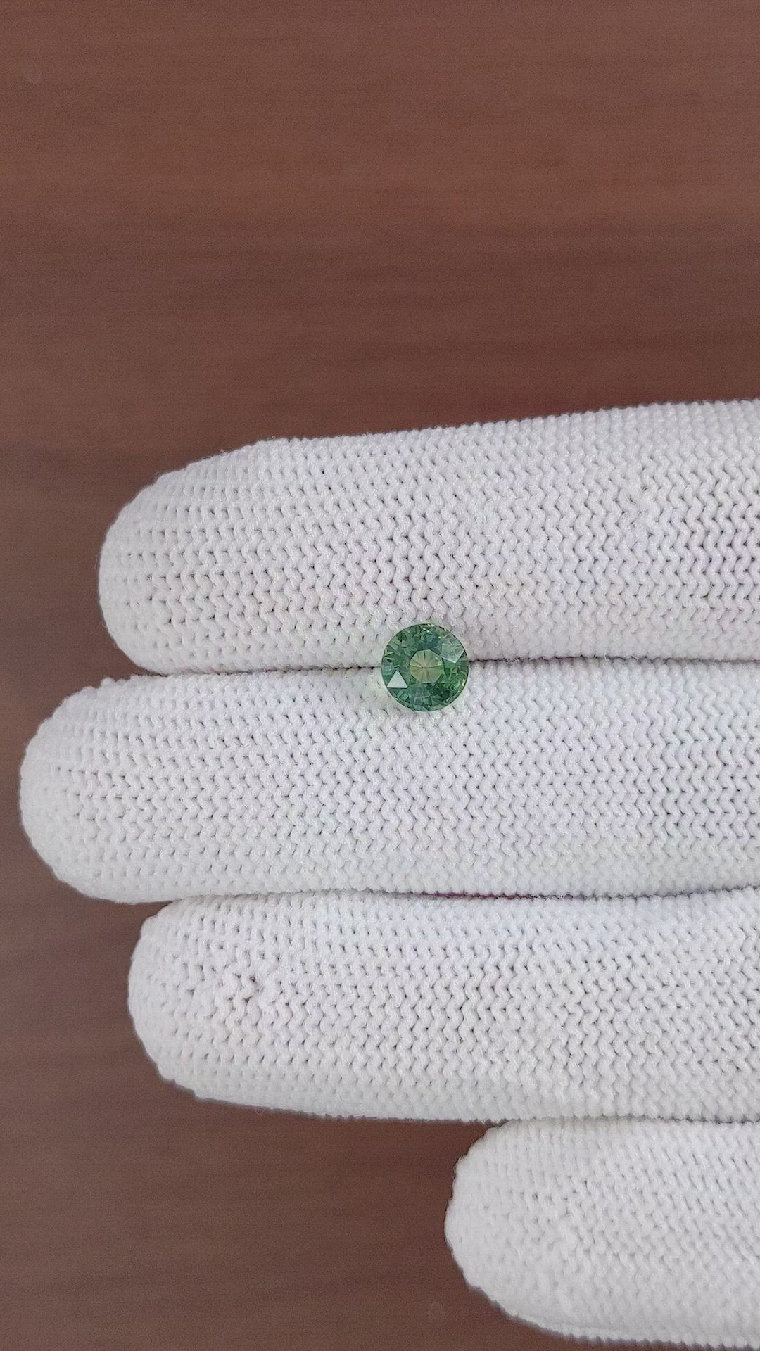 1.42 Ct. Bluish Green Sapphire from Tanzania Size Video