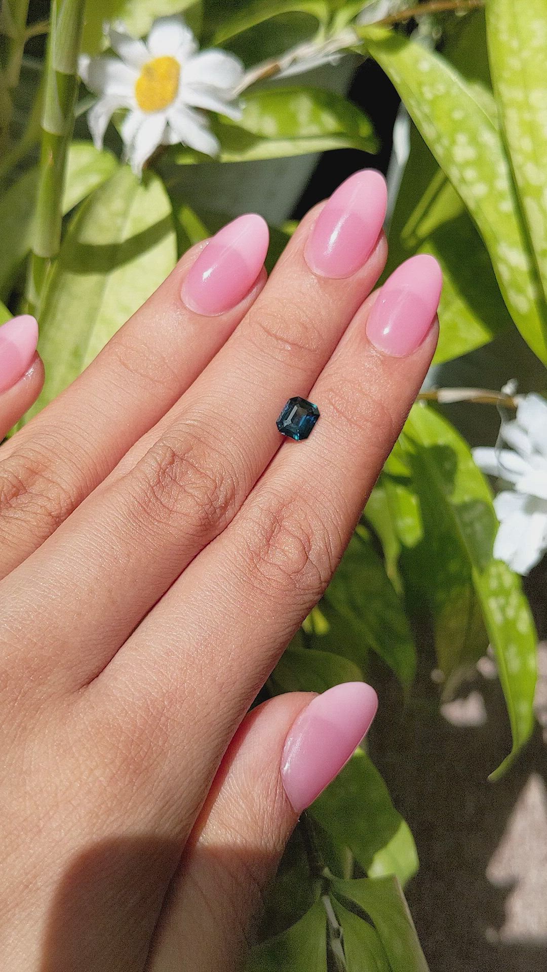 1.02 Ct. Greenish Blue Sapphire from Madagascar Size Video