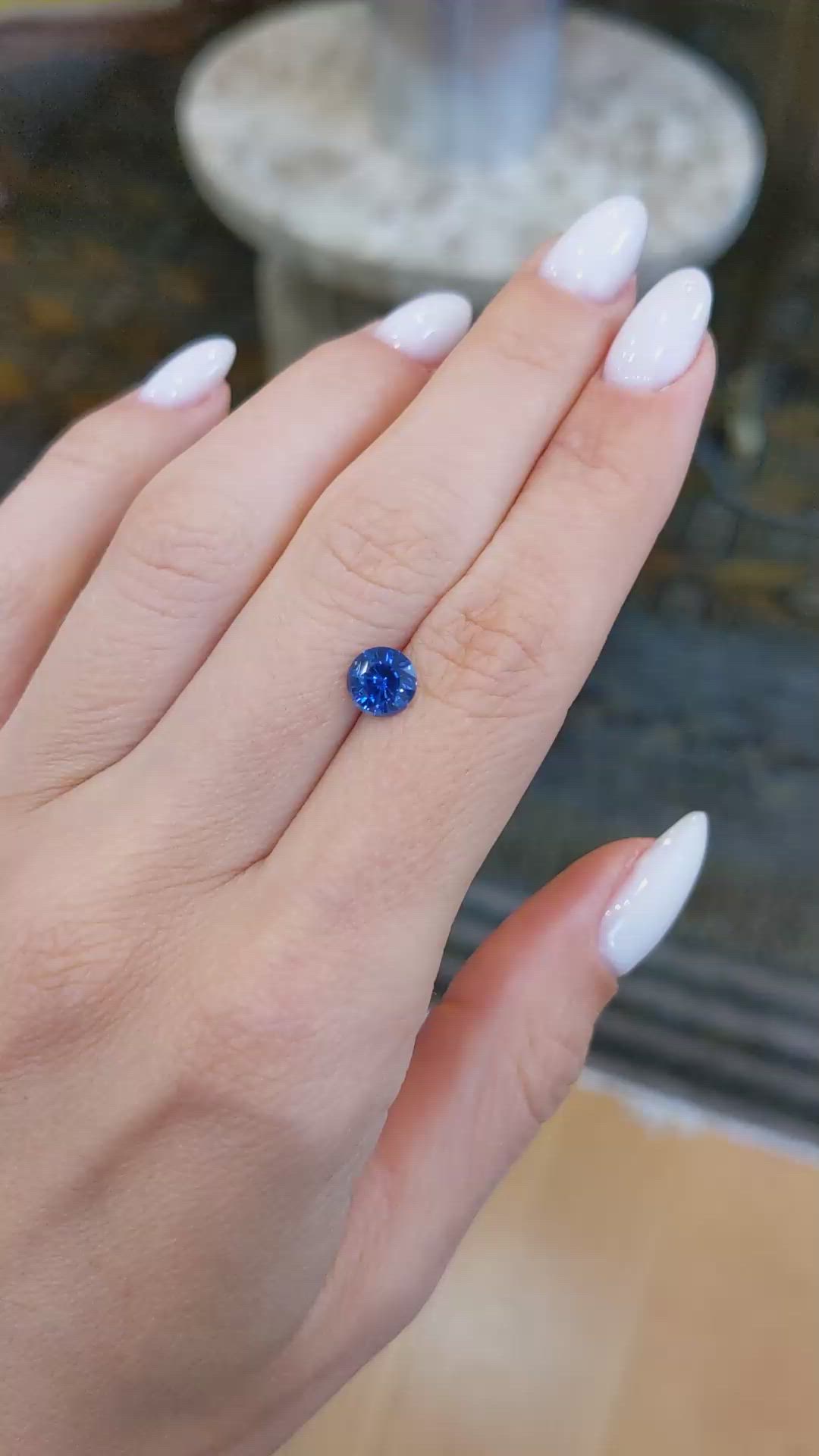 1.29 Ct. Blue Sapphire from Ceylon (Sri Lanka) Size Video