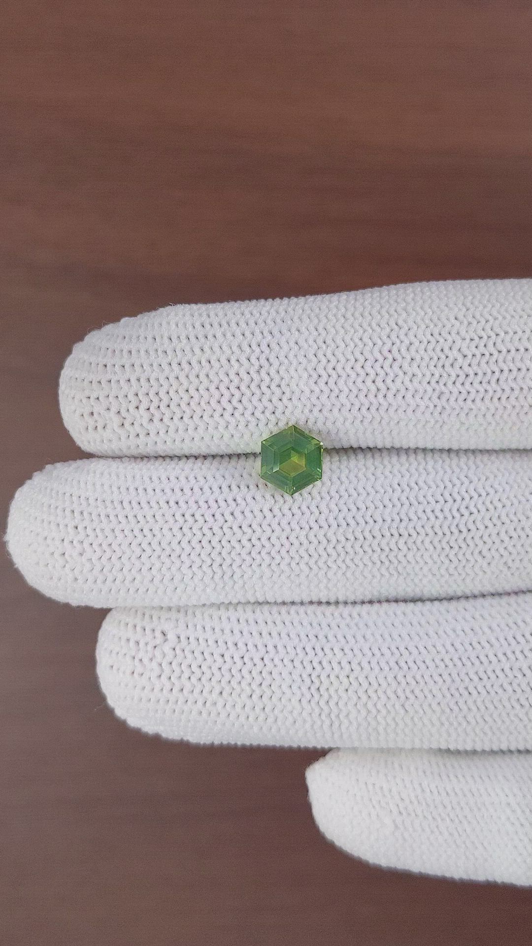 1.57 Ct. Green Sapphire from Madagascar Size Video