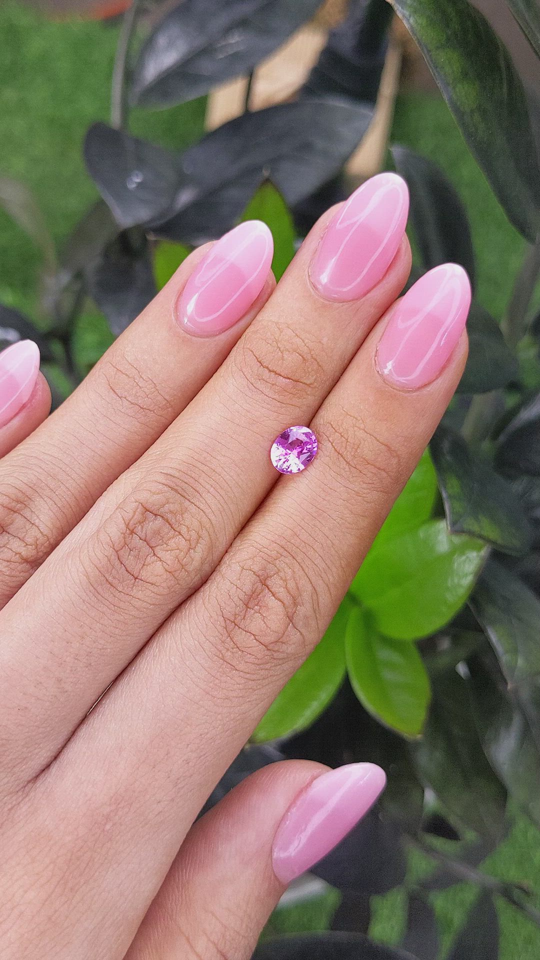 1.08 Ct. Pinkish Purple Sapphire from Madagascar Size Video