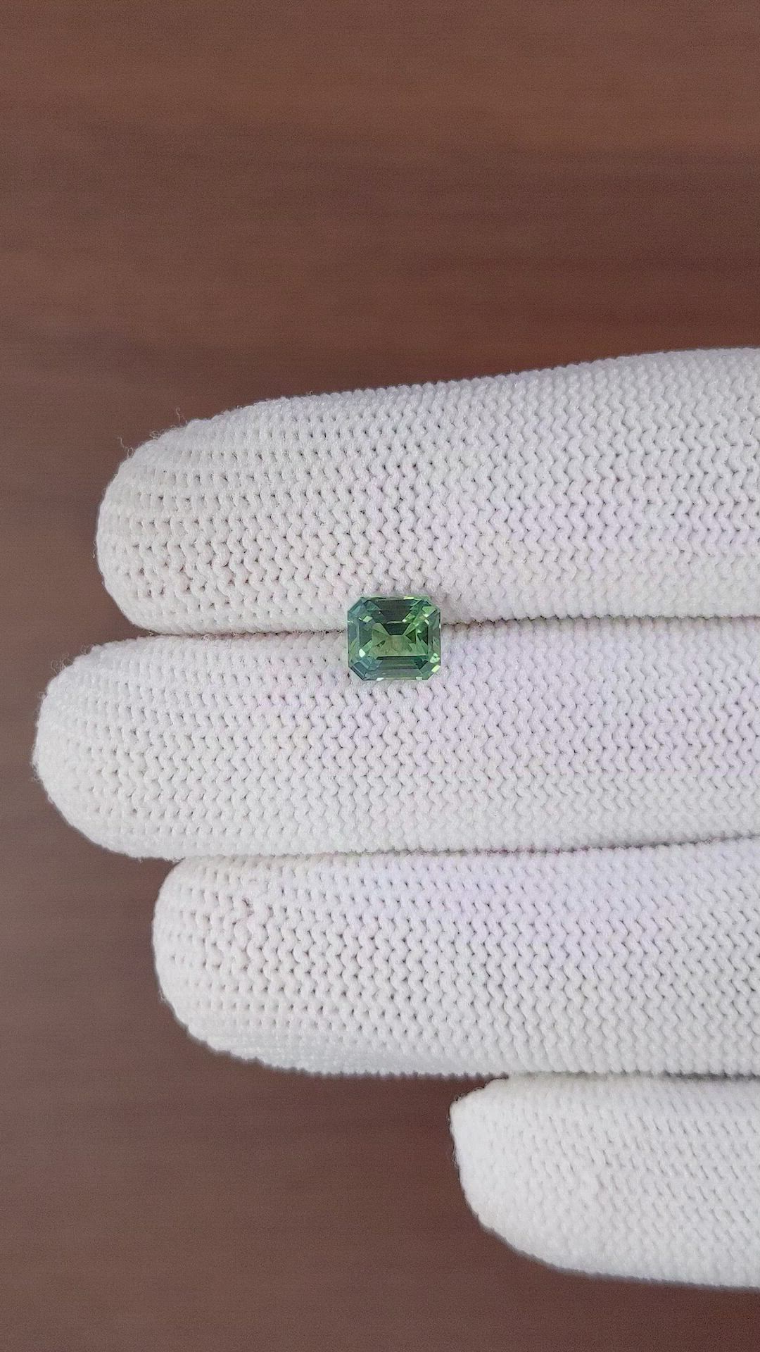 1.66 Ct. Bluish Green Sapphire from Madagascar Size Video