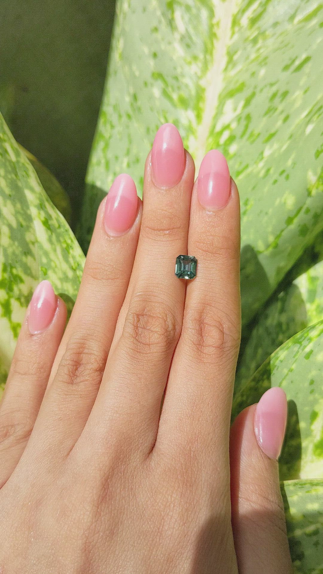 1.66 Ct. Bluish Green Sapphire from Madagascar Size Video