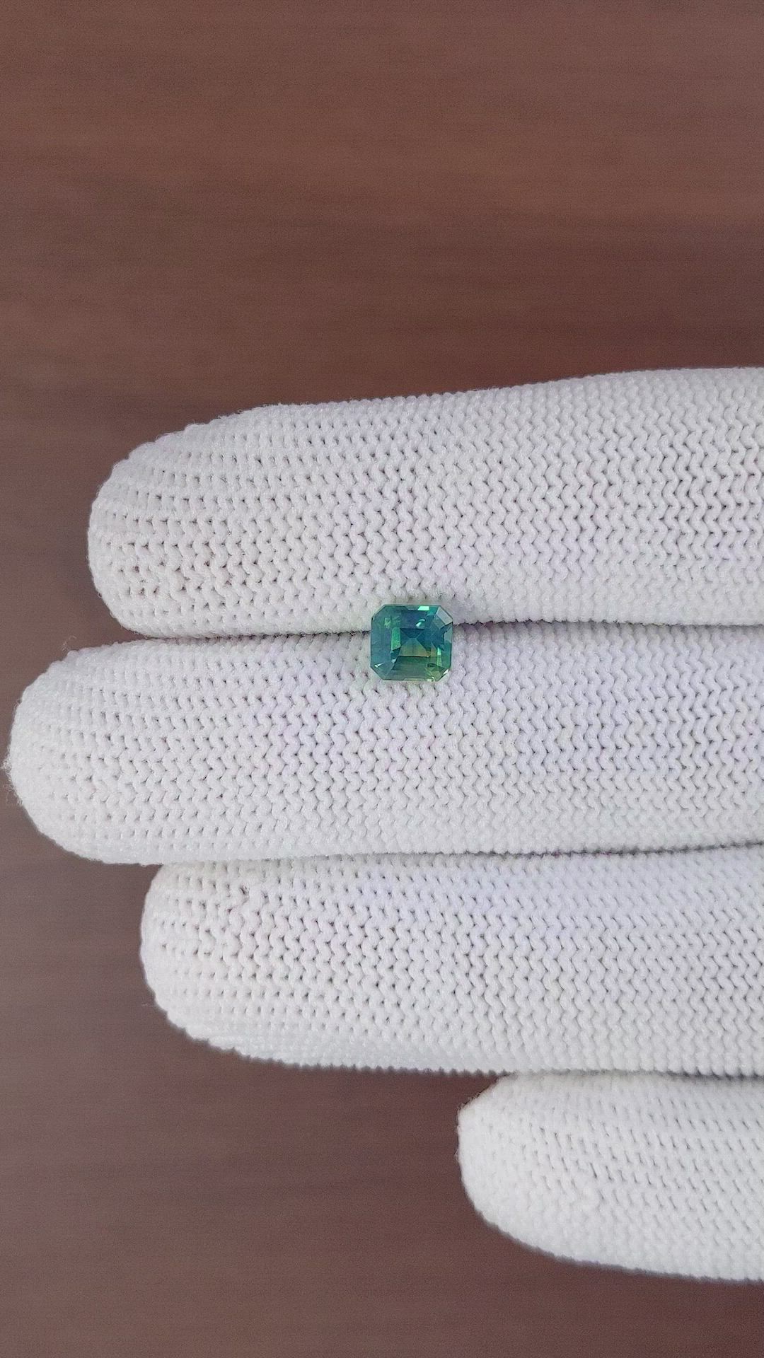 1.54 Ct. Bluish Green Sapphire from Madagascar Size Video