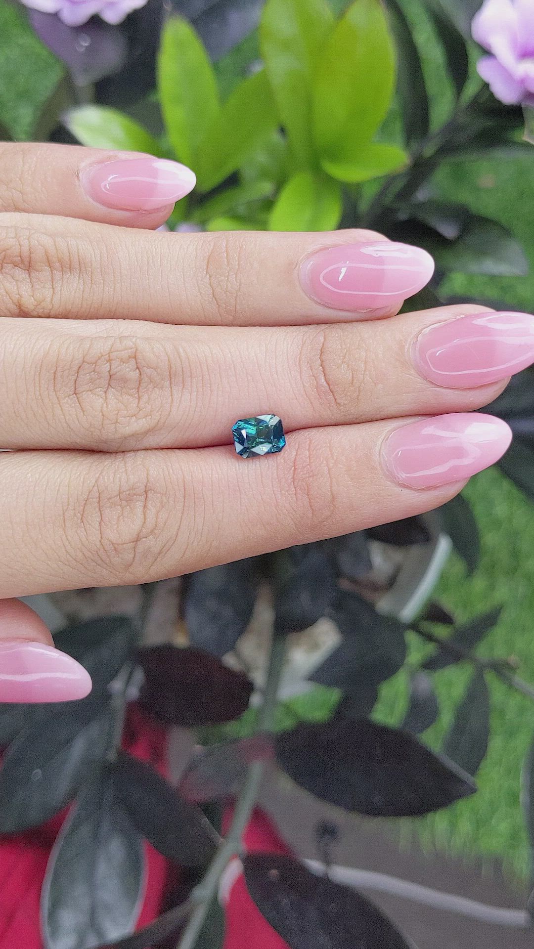 1.56 Ct. Greenish Blue Sapphire from Madagascar Size Video