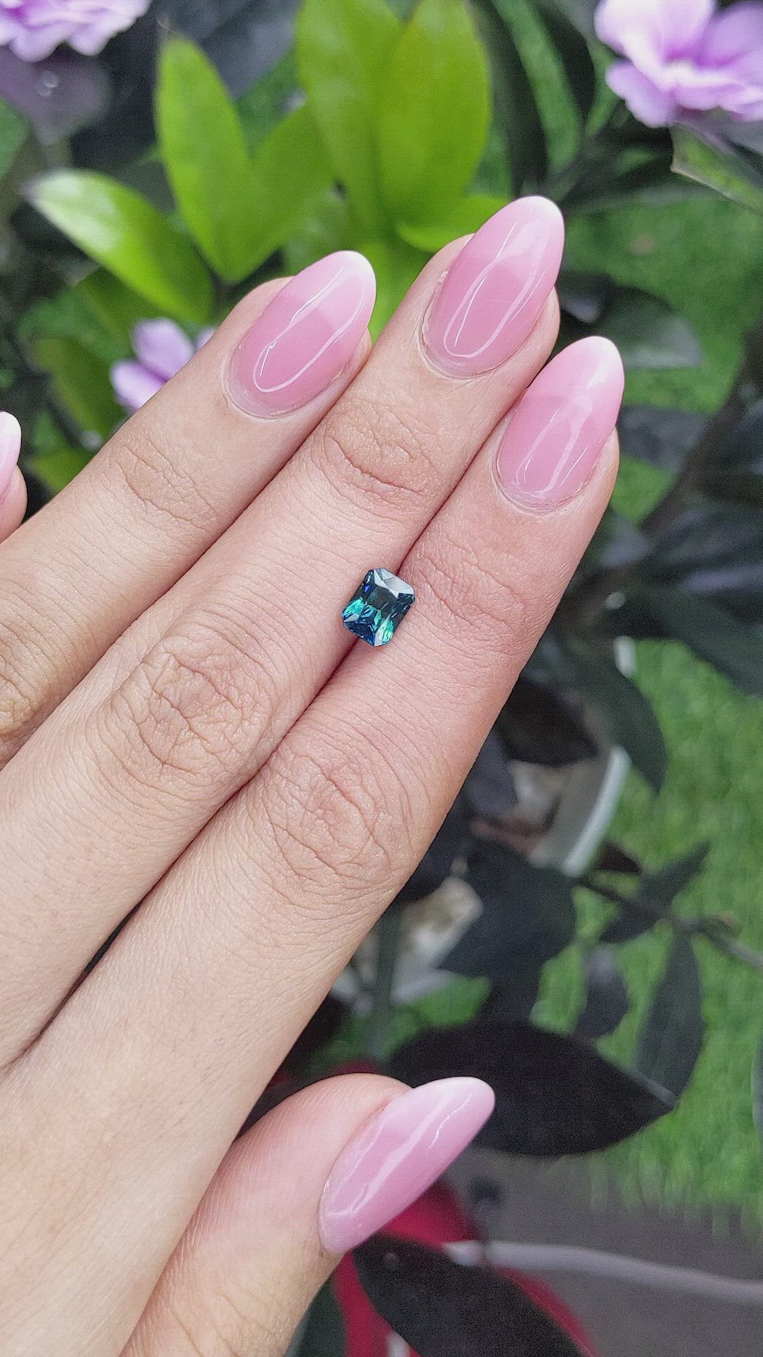 1.56 Ct. Greenish Blue Sapphire from Madagascar Size Video
