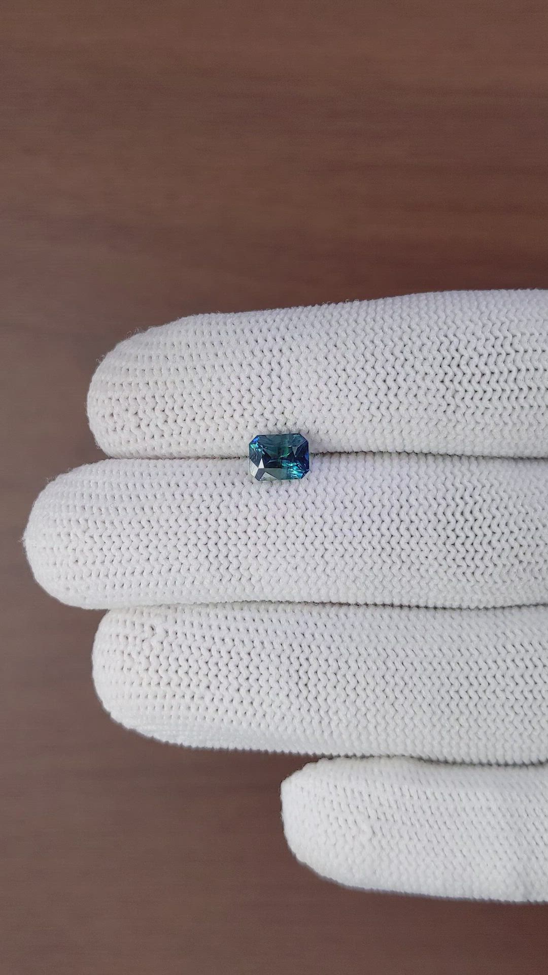 1.56 Ct. Greenish Blue Sapphire from Madagascar Size Video