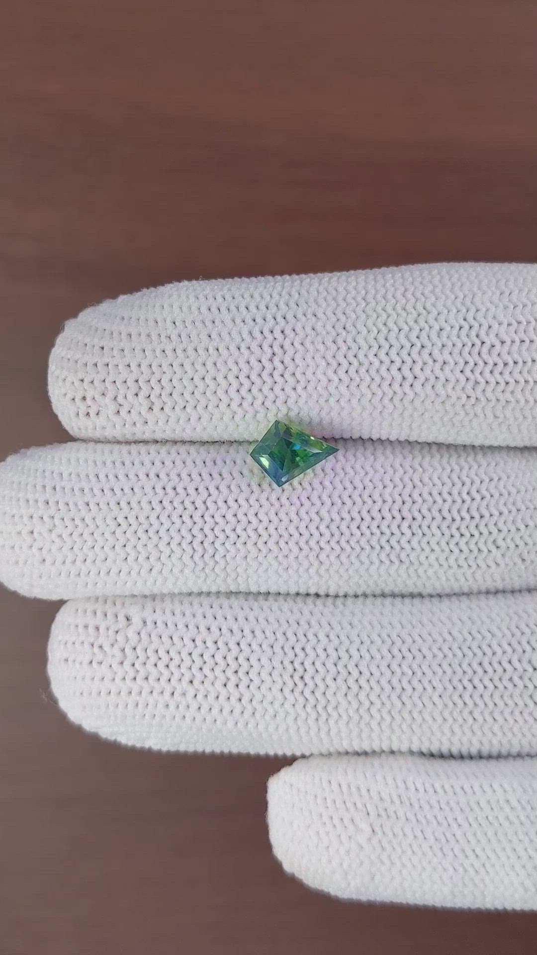1.55 Ct. Bluish Green Sapphire from Madagascar Size Video