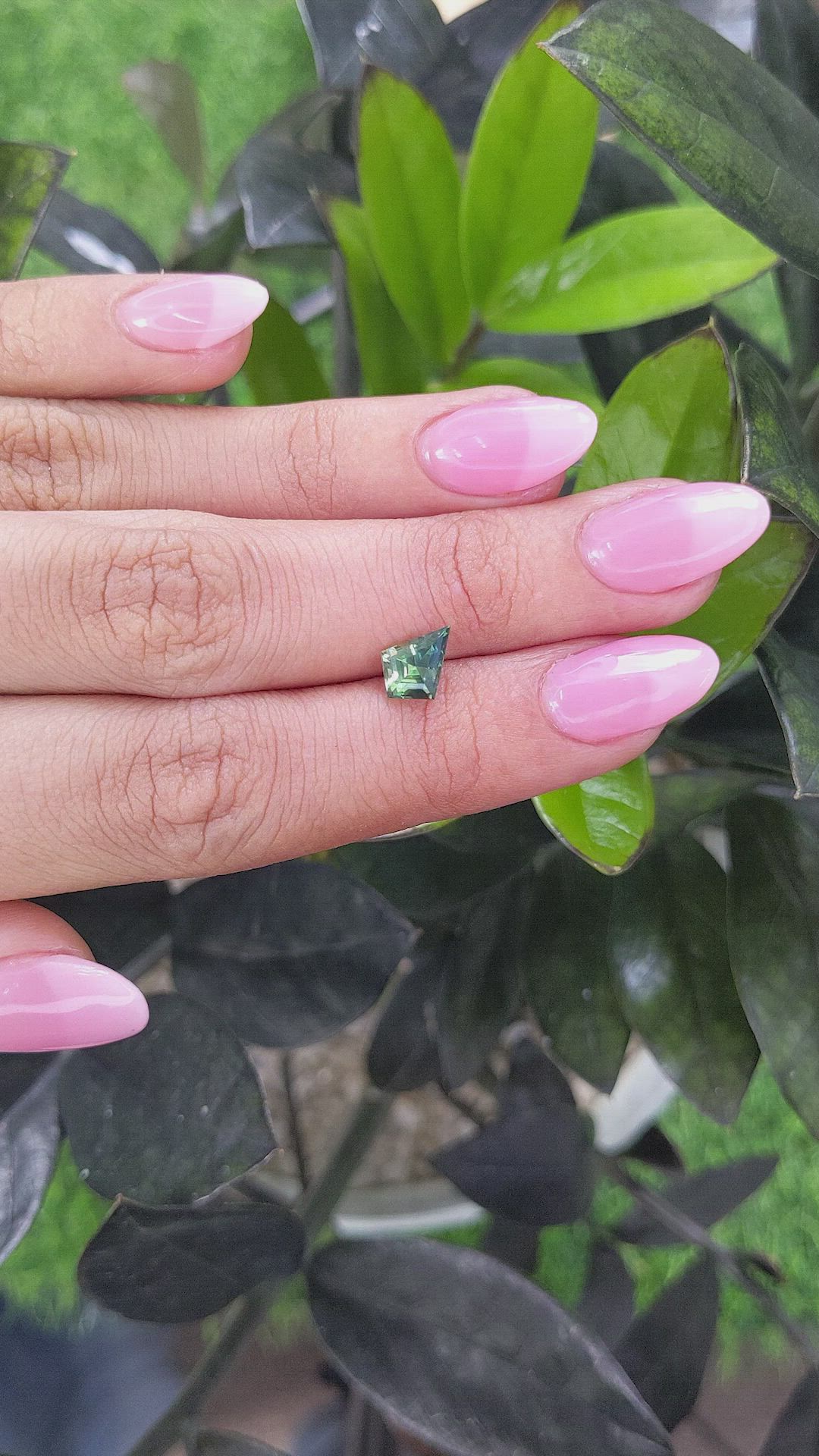 1.55 Ct. Bluish Green Sapphire from Madagascar Size Video