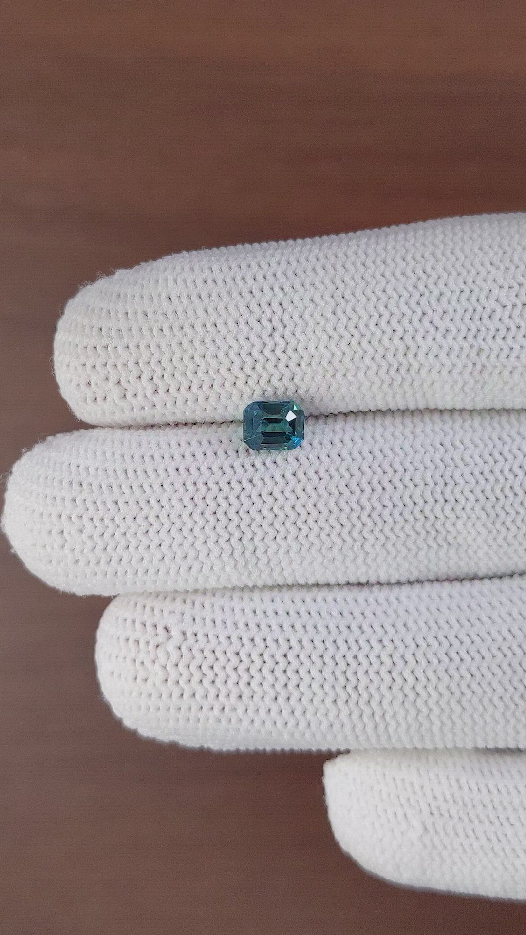 1.33 Ct. Greenish Blue Sapphire from Madagascar Size Video