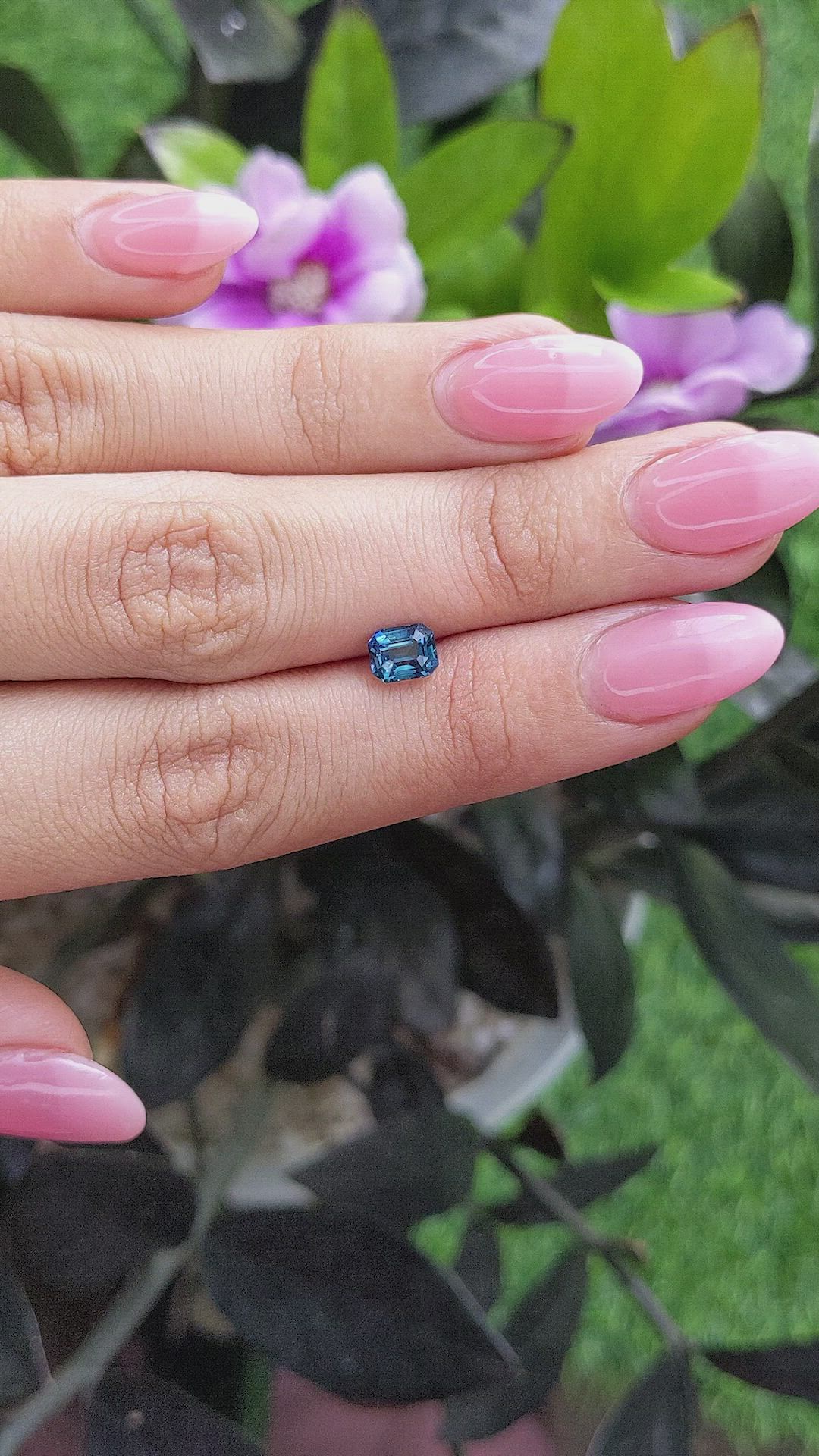 1.33 Ct. Greenish Blue Sapphire from Madagascar Size Video
