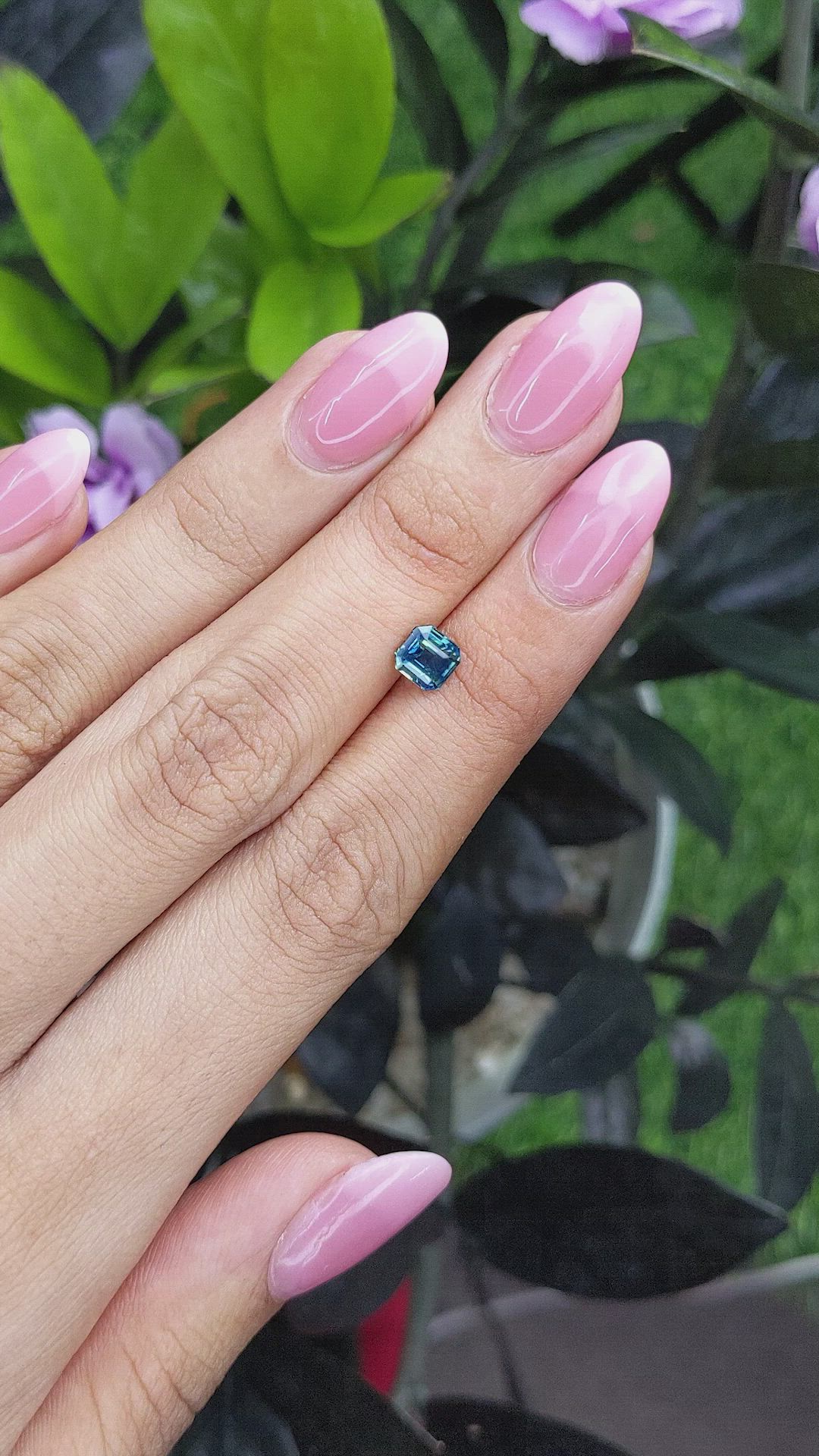 1.09 Ct. Greenish Blue Sapphire from Madagascar Size Video