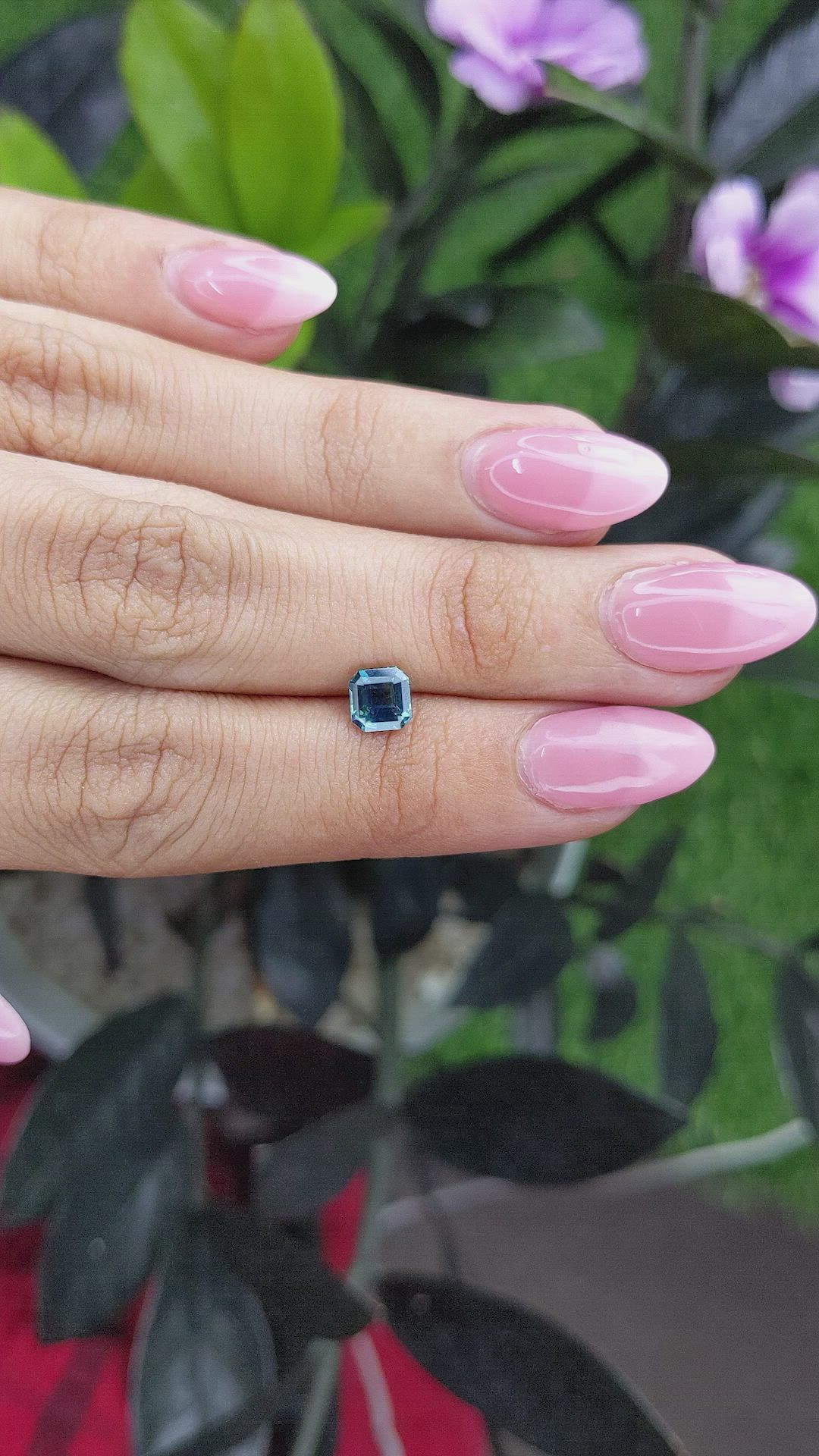 1.09 Ct. Greenish Blue Sapphire from Madagascar Size Video