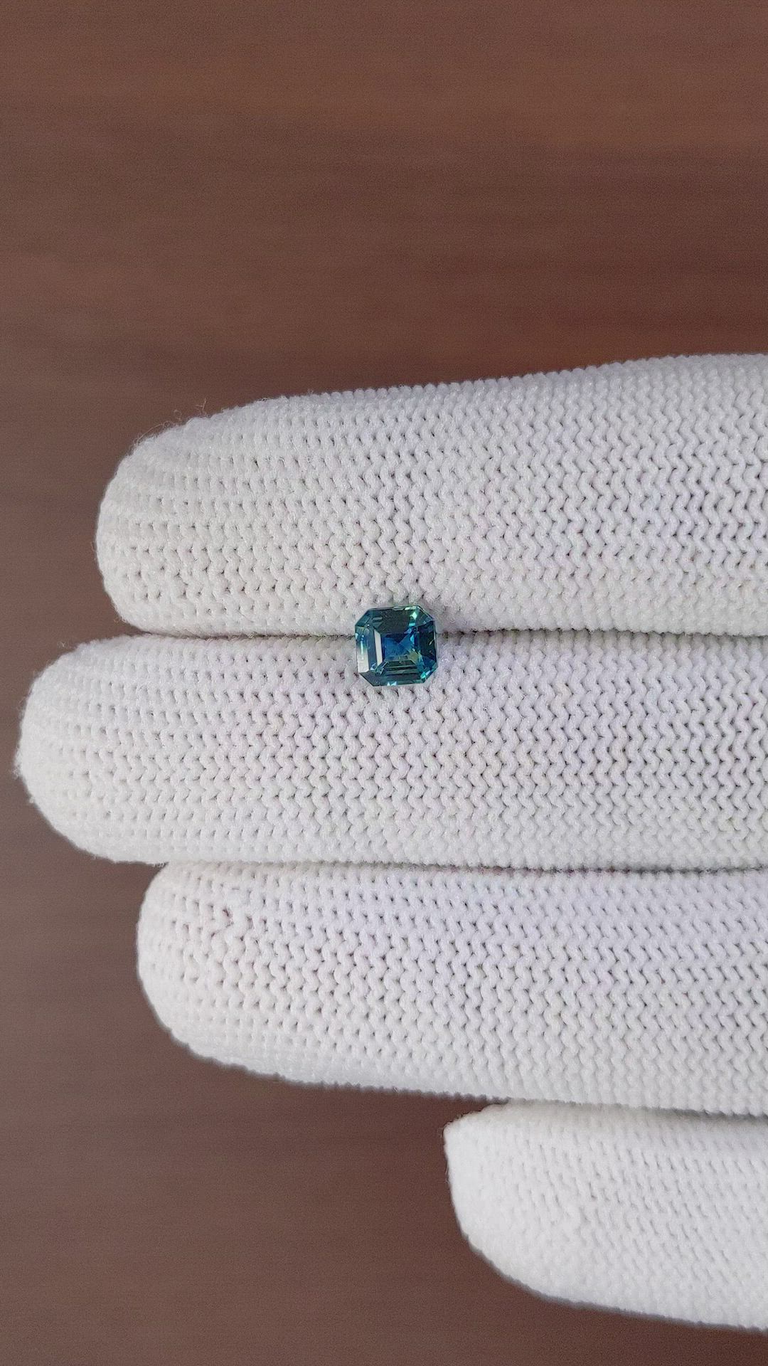 1.09 Ct. Greenish Blue Sapphire from Madagascar Size Video