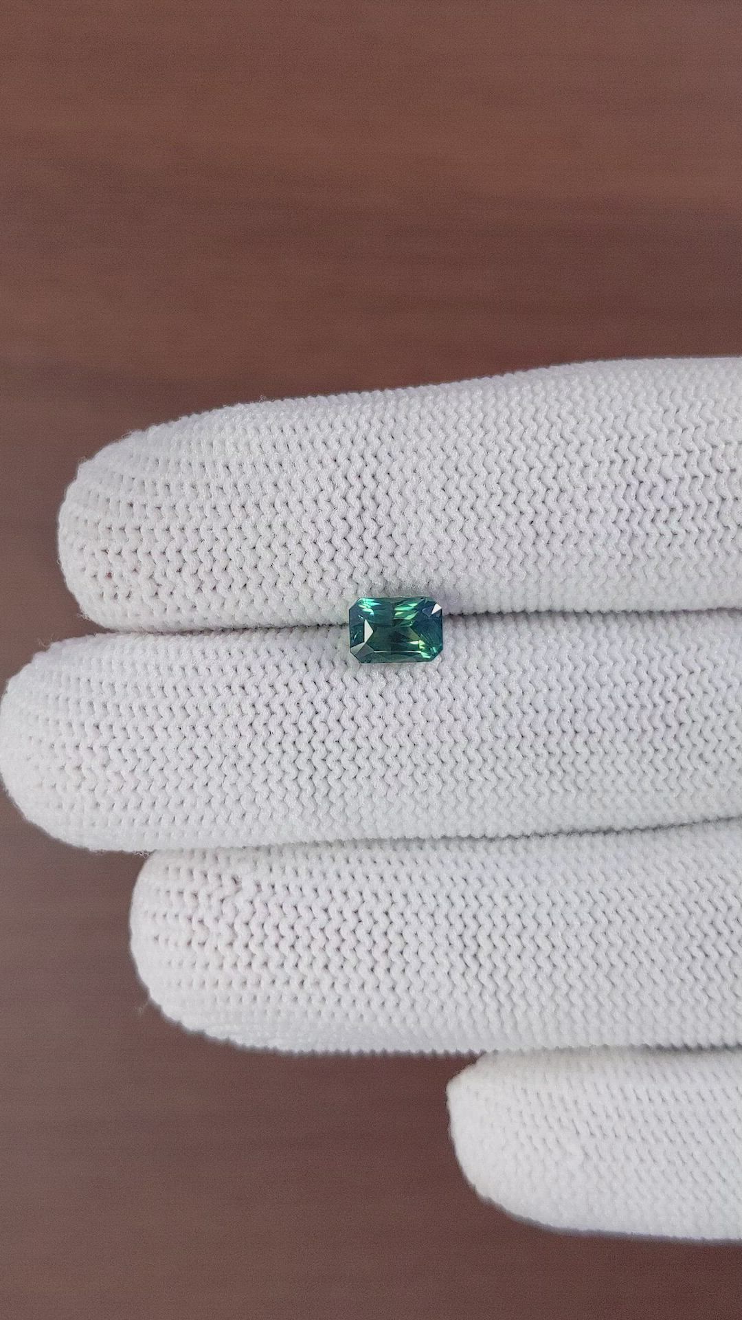 1.56 Ct. Bluish Green Sapphire from Madagascar Size Video
