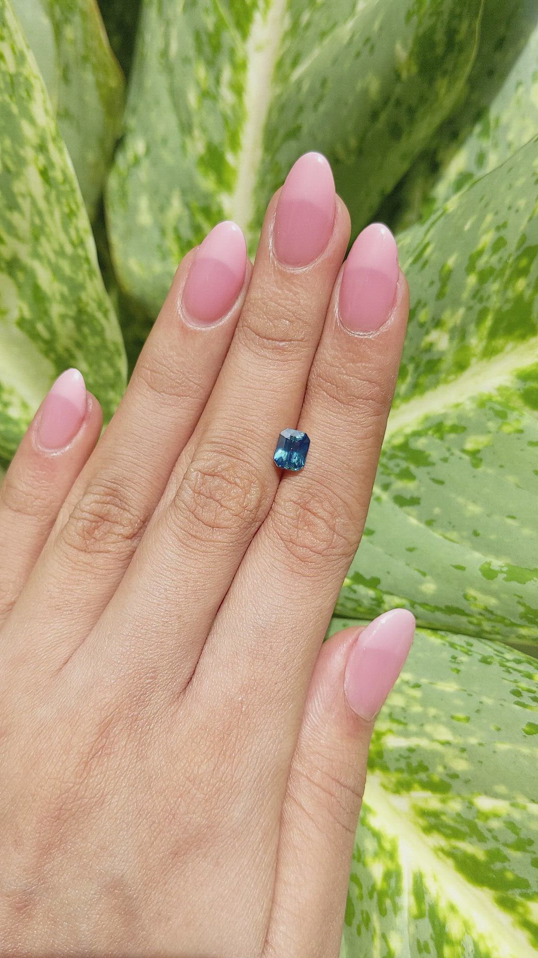 1.51 Ct. Greenish Blue Sapphire from Madagascar Size Video