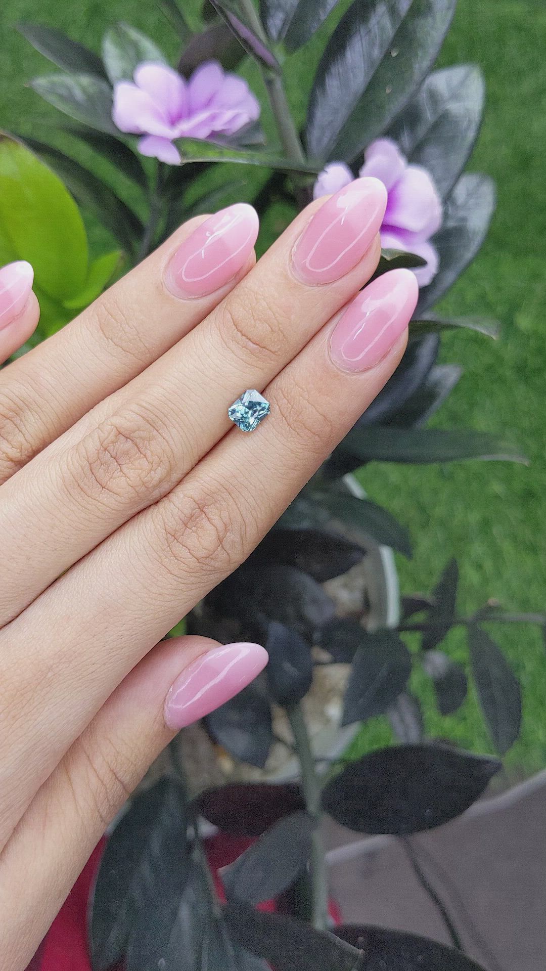 1.33 Ct. Greenish Blue Sapphire from Madagascar Size Video