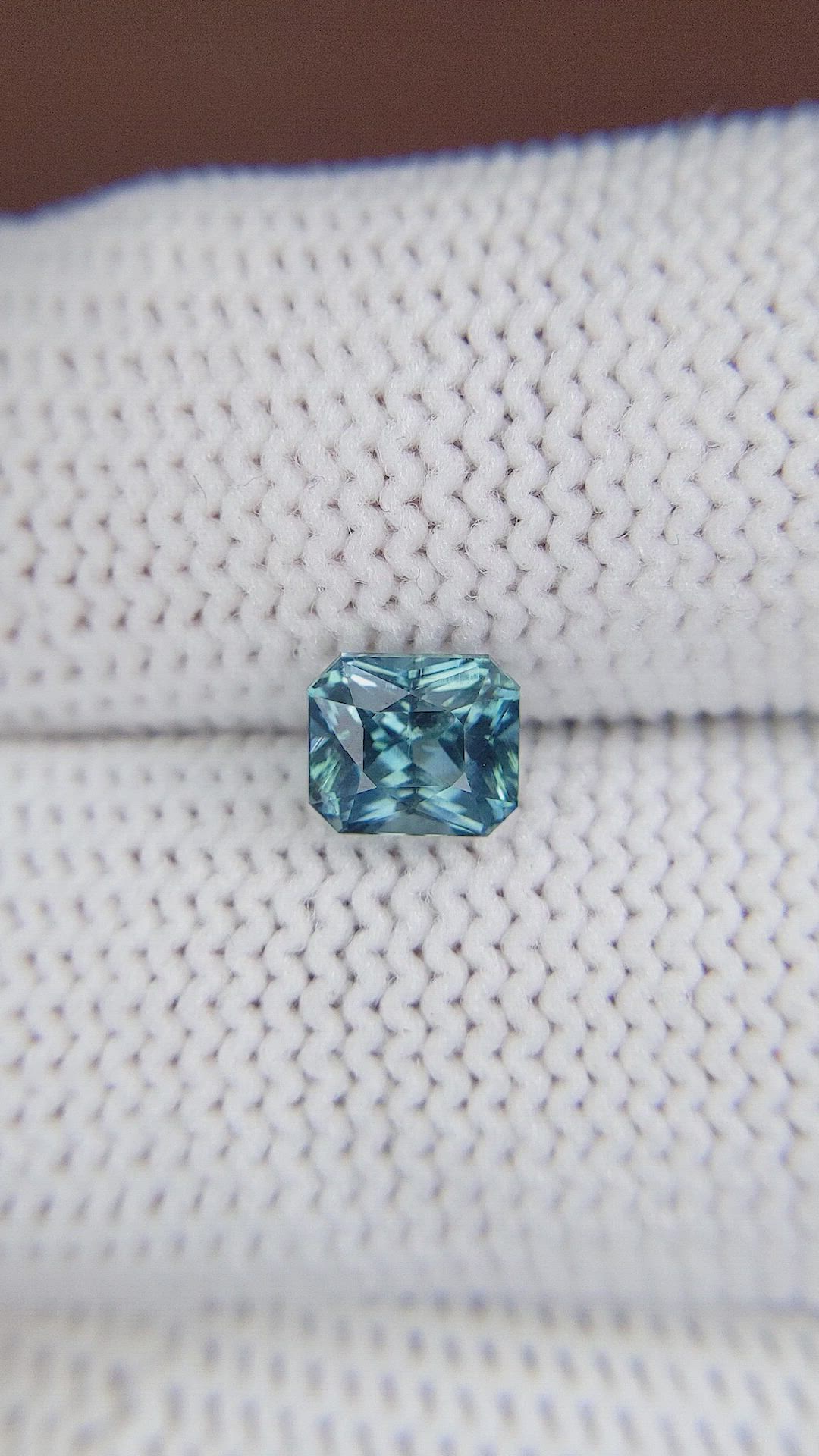 1.33 Ct. Greenish Blue Sapphire from Madagascar Size Video
