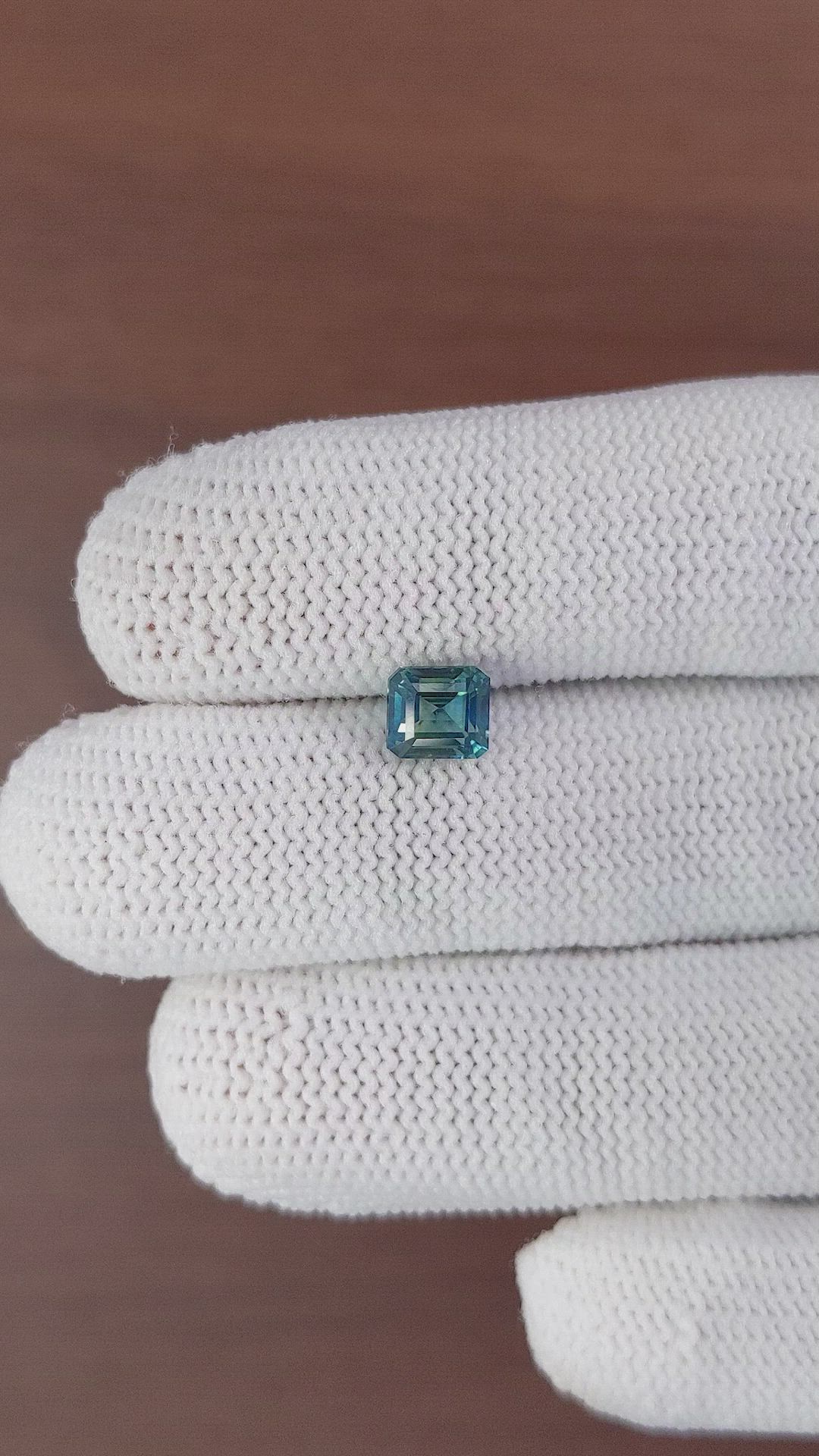 1.58 Ct. Greenish Blue Sapphire from Madagascar Size Video