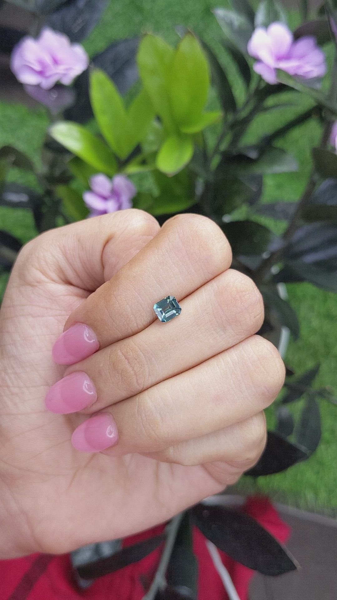 1.07 Ct. Bluish Green Sapphire from Madagascar Size Video