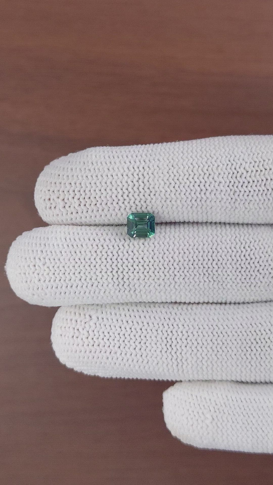 1.07 Ct. Bluish Green Sapphire from Madagascar Size Video