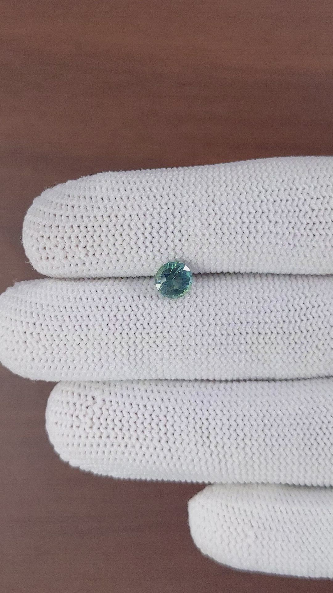 1.06 Ct. Bluish Green Sapphire from Madagascar Size Video