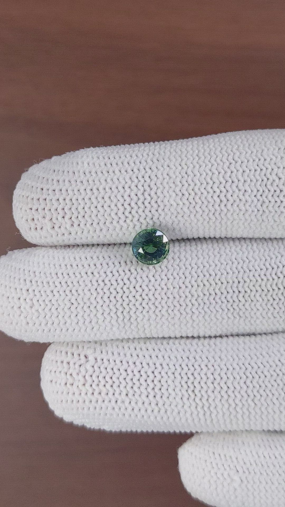 1.55 Ct. Bluish Green Sapphire from Madagascar Size Video