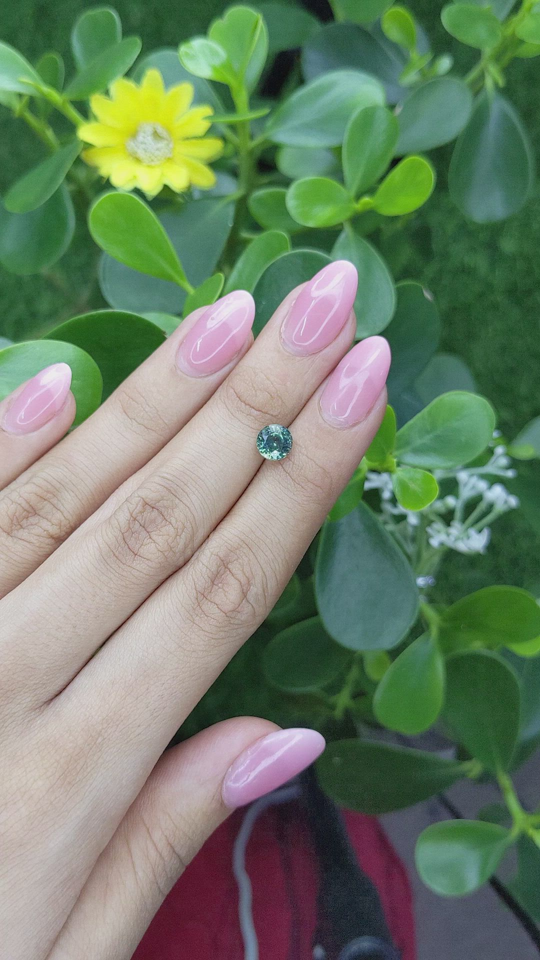1.55 Ct. Bluish Green Sapphire from Madagascar Size Video
