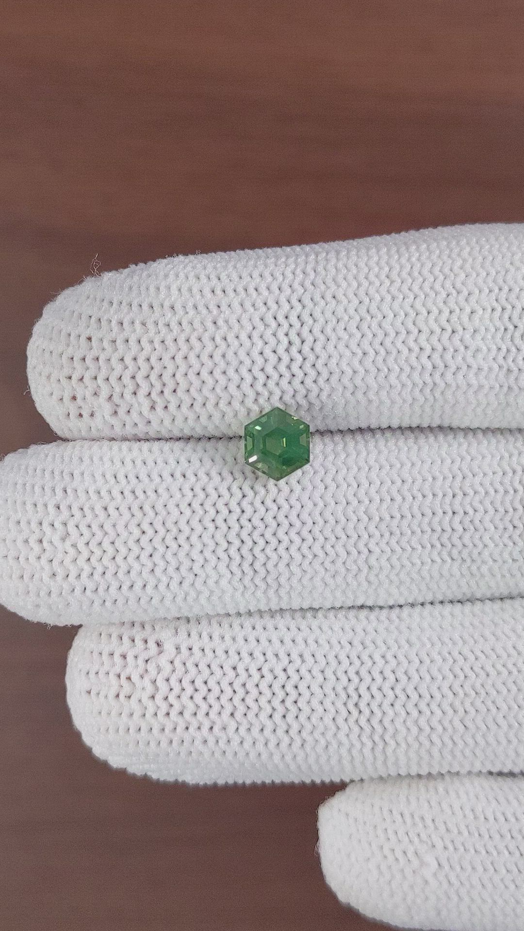 1.35 Ct. Yellowish Green Sapphire from Madagascar Size Video