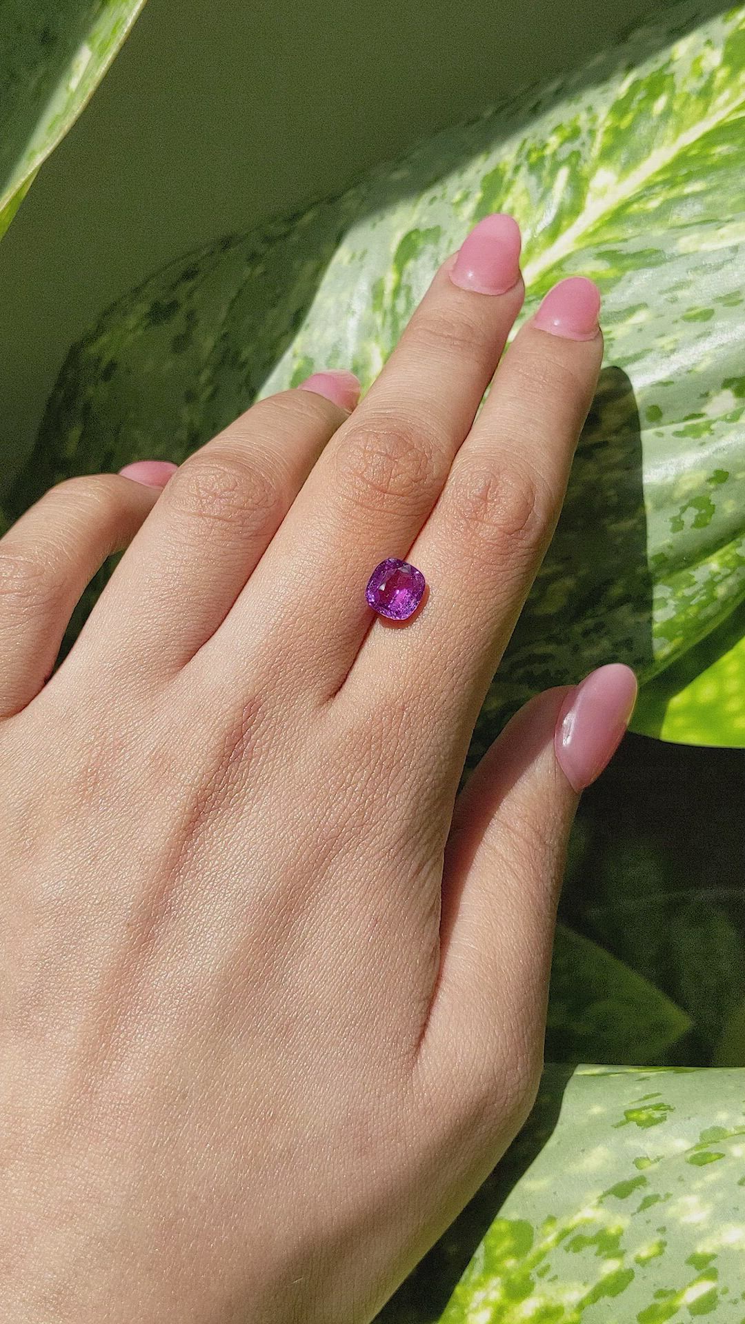 3.10 Ct. Pinkish Purple Sapphire from Ceylon (Sri Lanka) Size Video