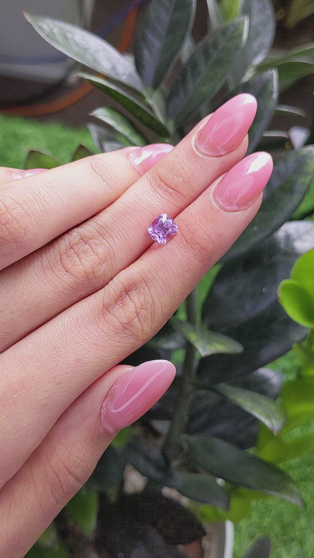 2.06 Ct. Pinkish Purple Sapphire from Madagascar Size Video