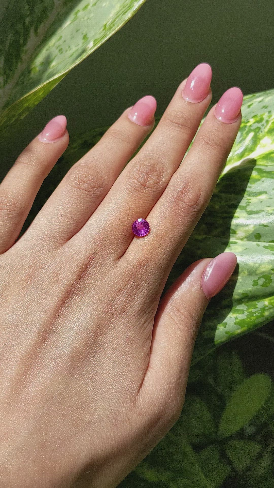 1.15 Ct. Pinkish Purple Sapphire from Madagascar Size Video