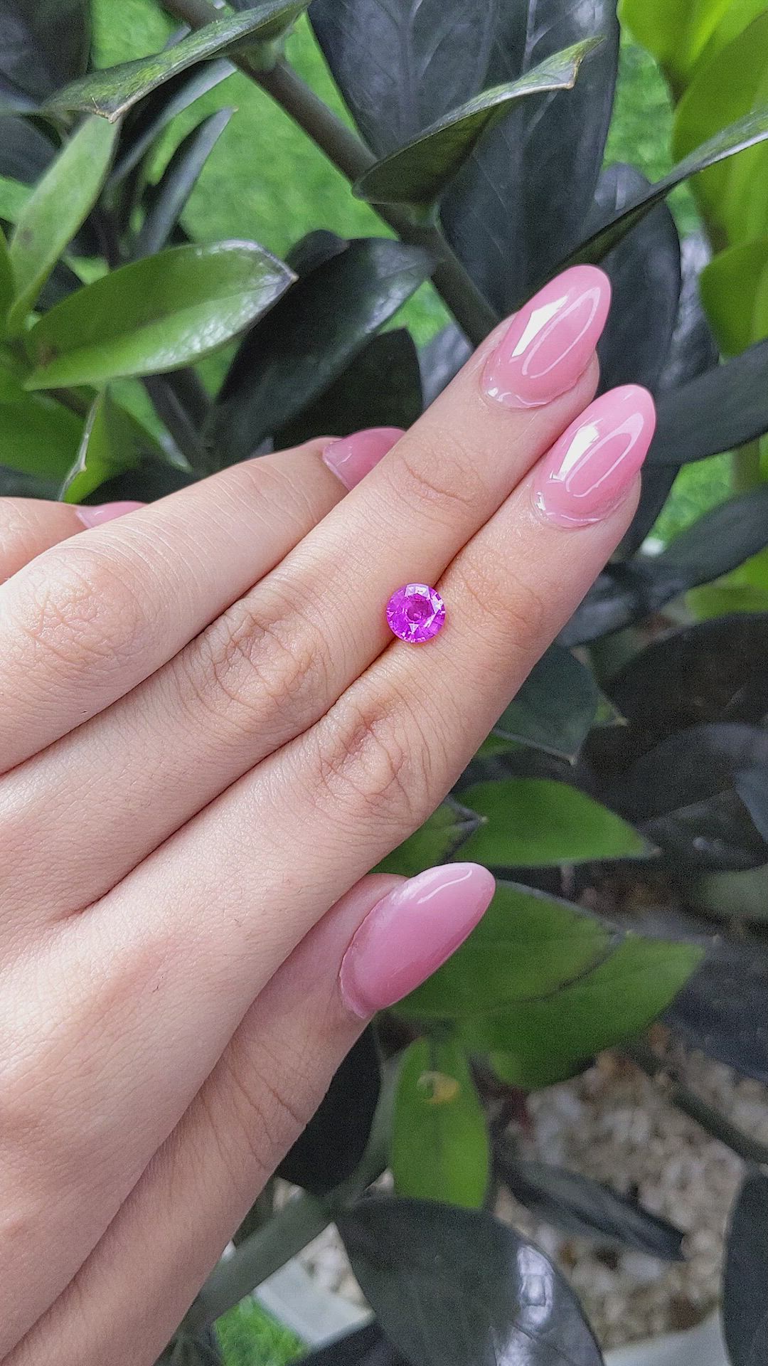 1.15 Ct. Pinkish Purple Sapphire from Madagascar Size Video