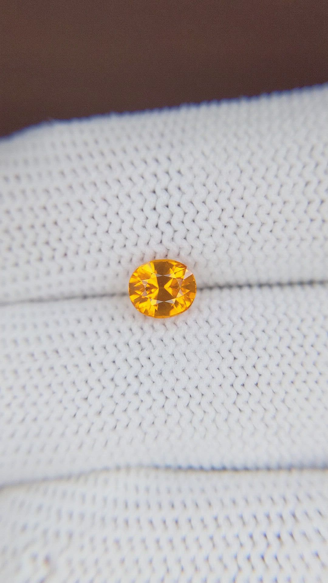 1.10 Ct. Orange Sapphire from Ceylon (Sri Lanka) Size Video