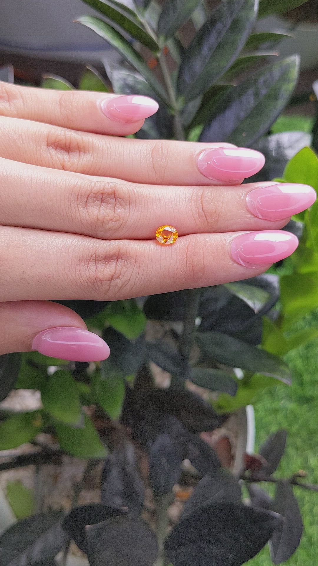 1.10 Ct. Orange Sapphire from Ceylon (Sri Lanka) Size Video